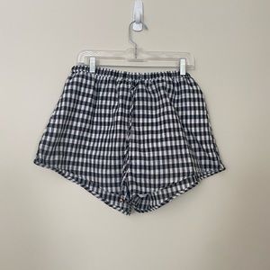Black and White checkered drawstring shorts size M